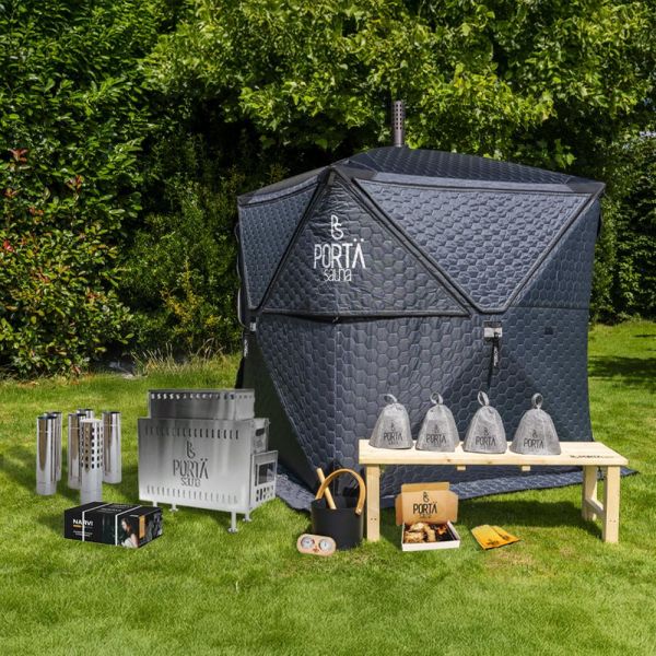 PortaSauna Hex 1,8x1,8x2,1m komplett paket