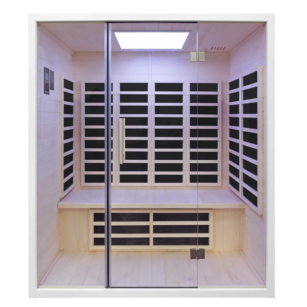 Nordic Relax 3P - Carbon, White Edition – Infraröd bastu för 3 personer