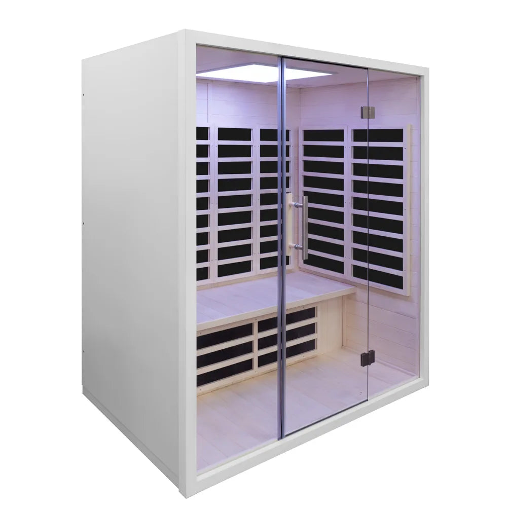 Nordic Relax 3P - Carbon, White Edition – Infraröd bastu för 3 personer