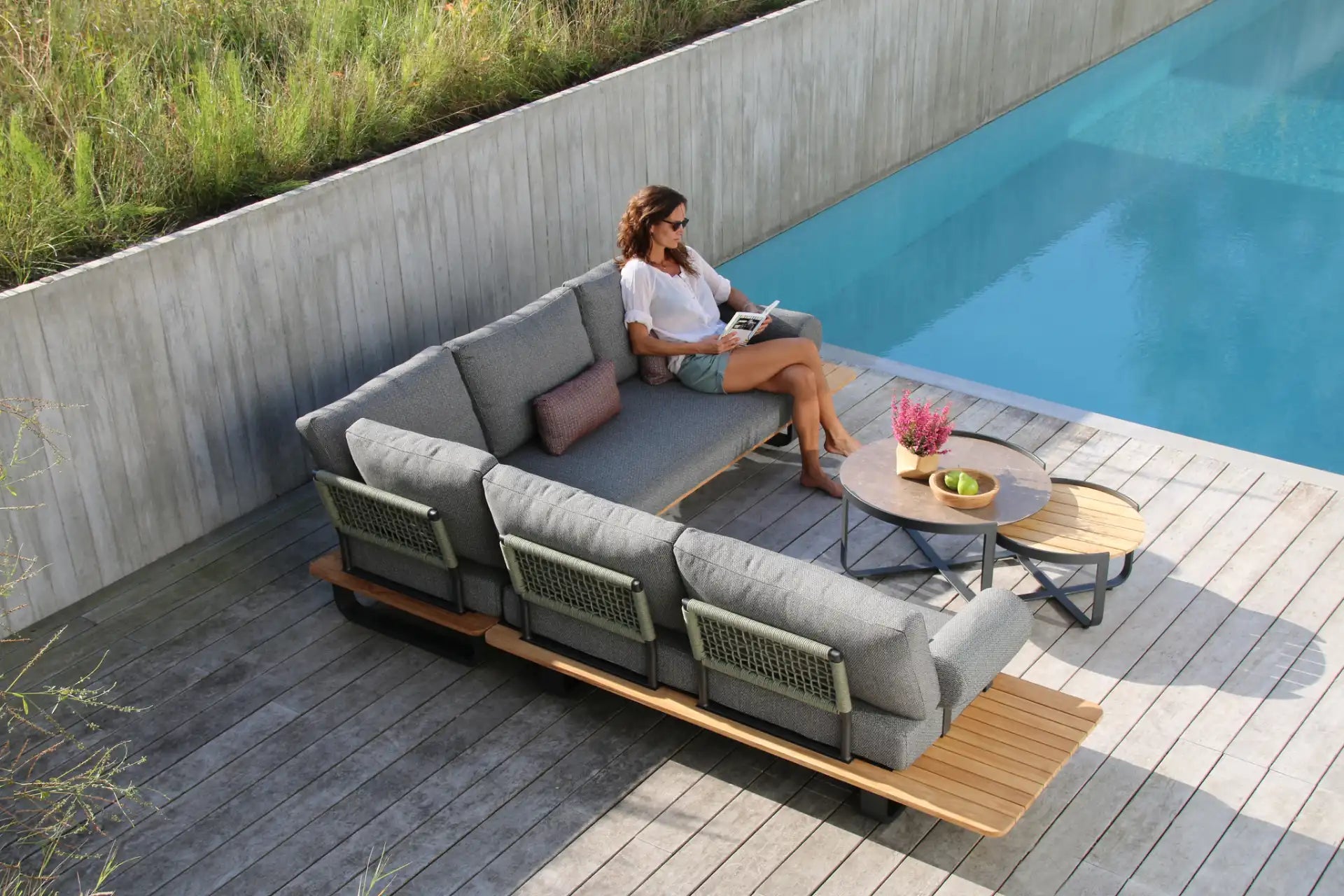 STAY Natural kombo 5-sits mörkgrå/grönt rep