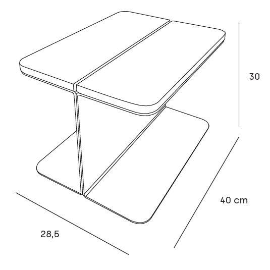 STAY Flex Teak Sidobord, Vit