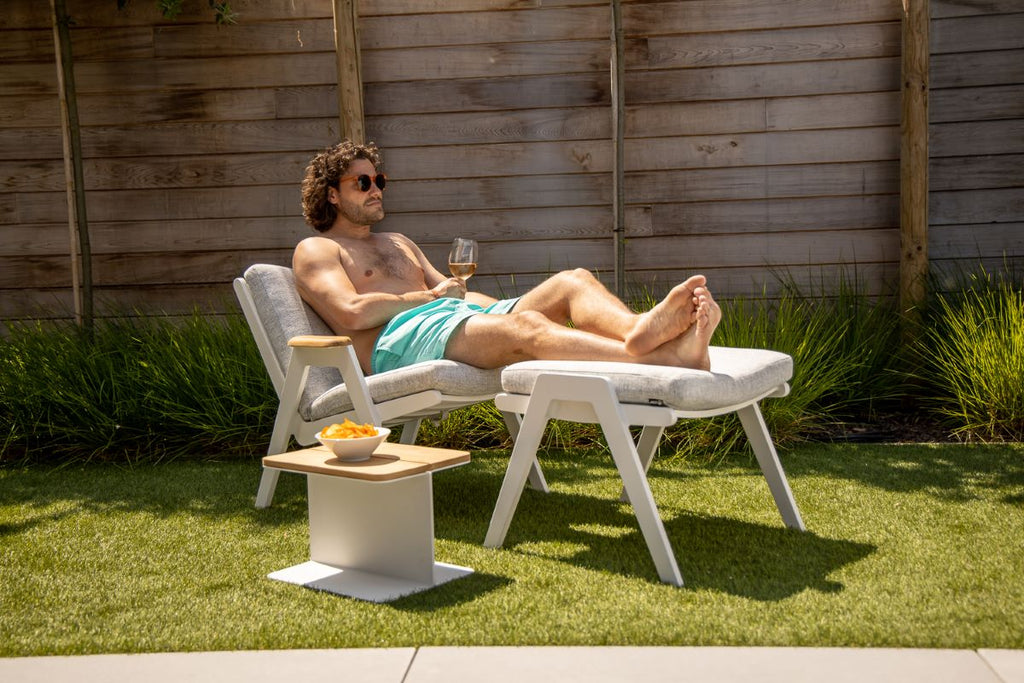 STAY FLEX Teak side table charcoal