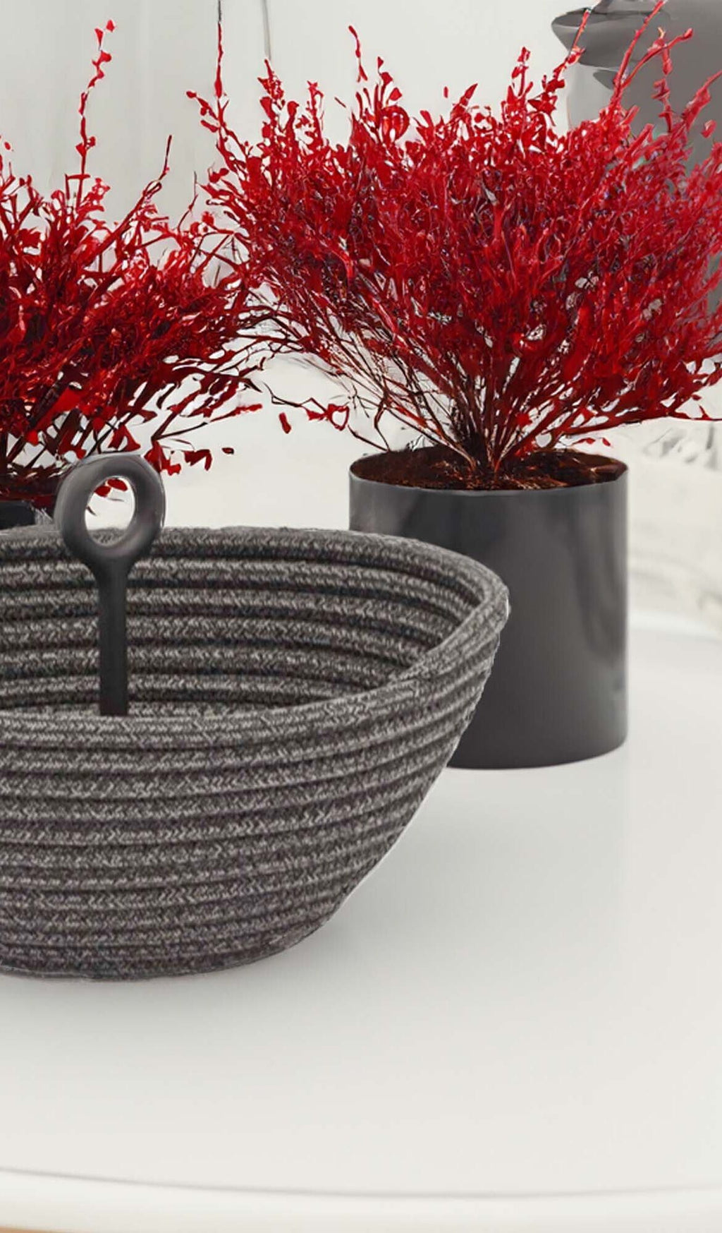 STAY flätad skål mörkgrå - finns i tre storlekar