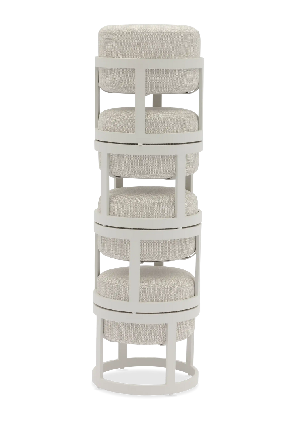 STAY Compact Bord & 4 Pallar, Stone/Vit aluminium