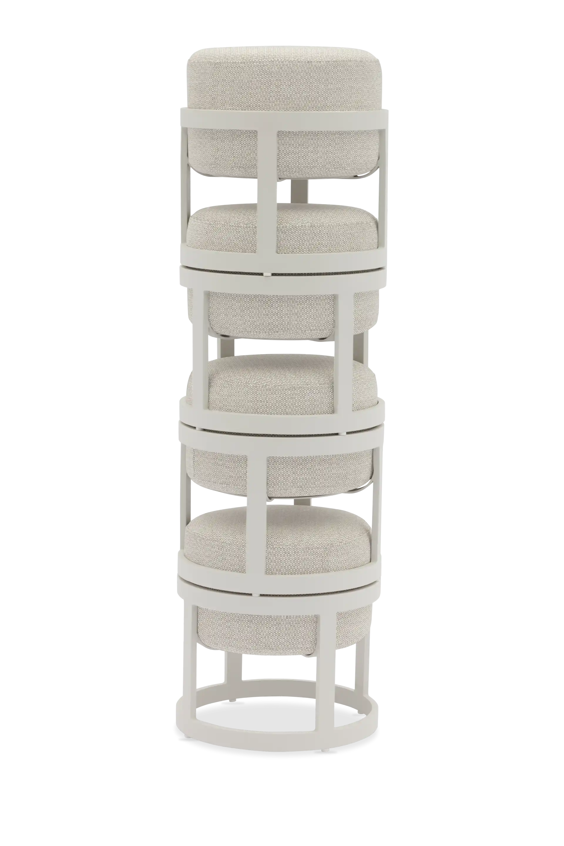 STAY Compact Bord & 4 Pallar, Stone/Vit aluminium