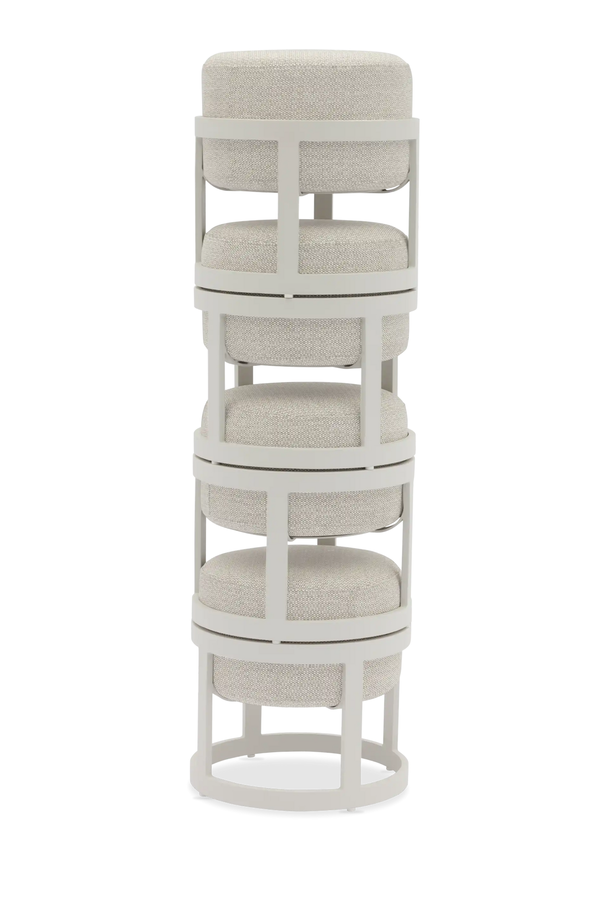 STAY Compact Bord & 4 Pallar, Stone/Vit aluminium