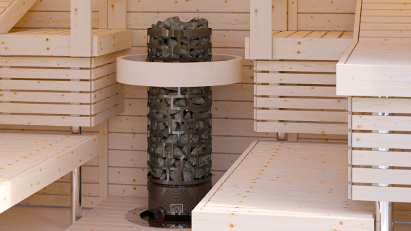 SAWO Aries 9 kW Svart med inbyggd styrning