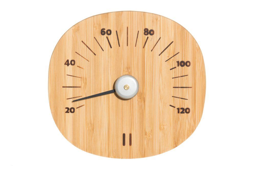 Rento bastutermometer i värmebehandlad bambu