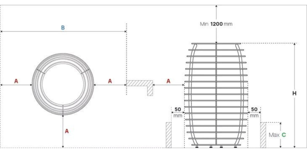Huum Hive Mini 9kW med appstyrd kontrollpanel
