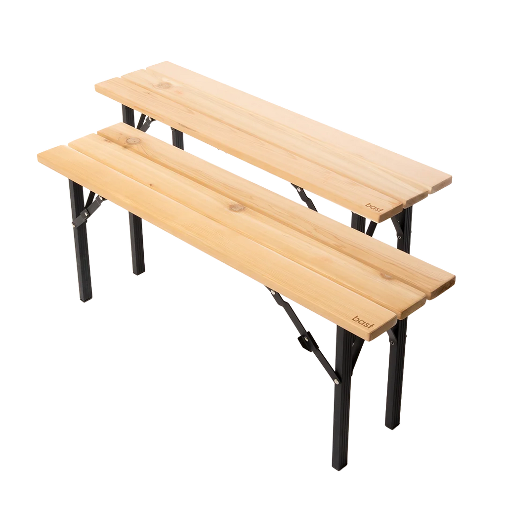 Cederträbänk, 1 nivå, 2-pack