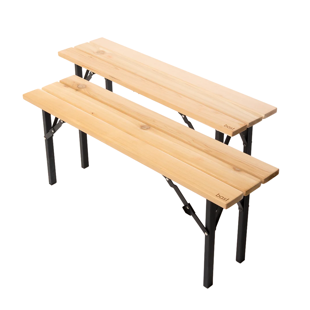 Cederträbänk, 1 nivå, 2-pack