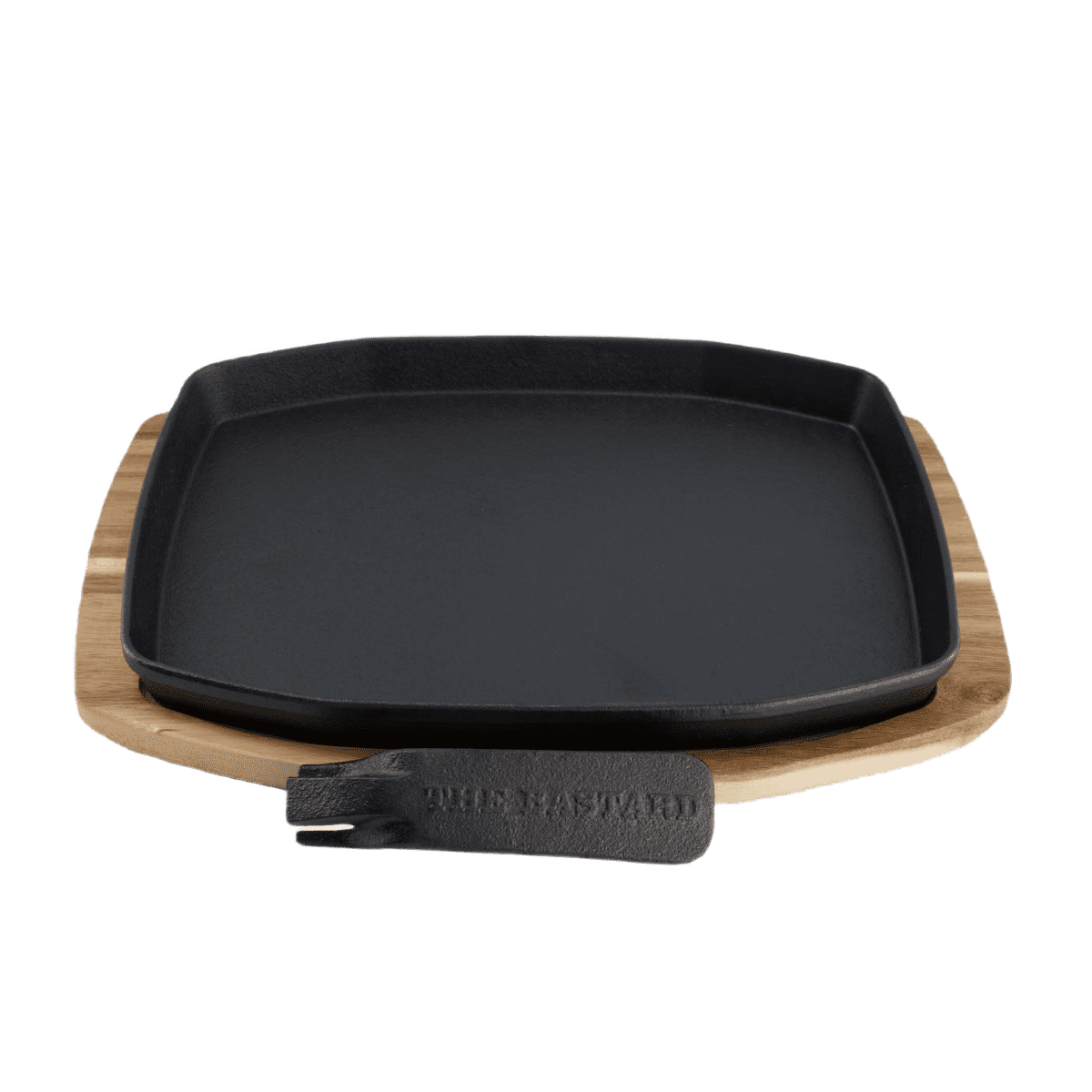 The Bastard Sizzling Plate & Holder Cast Iron 24x32 cm