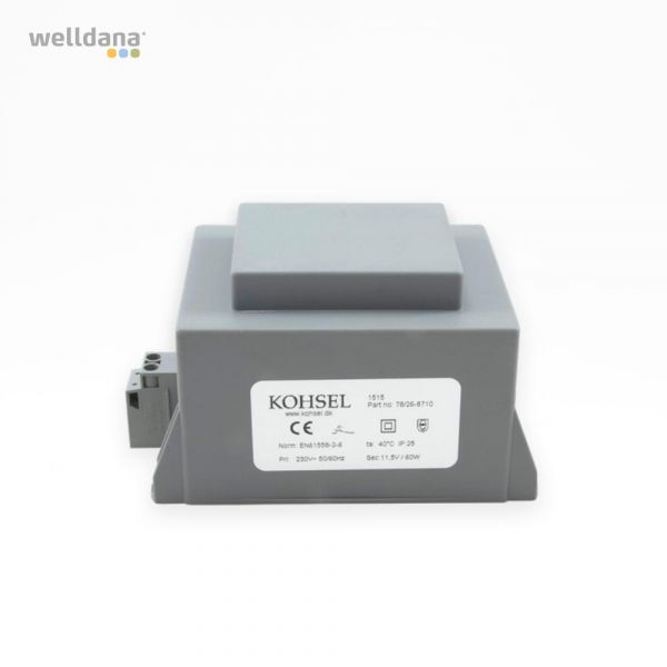 Spatransformator 60 VAC 230/12 V IP25