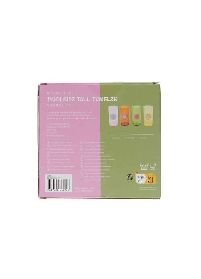 Poolside Drinkglas Rio Sun plastglas 4-pack