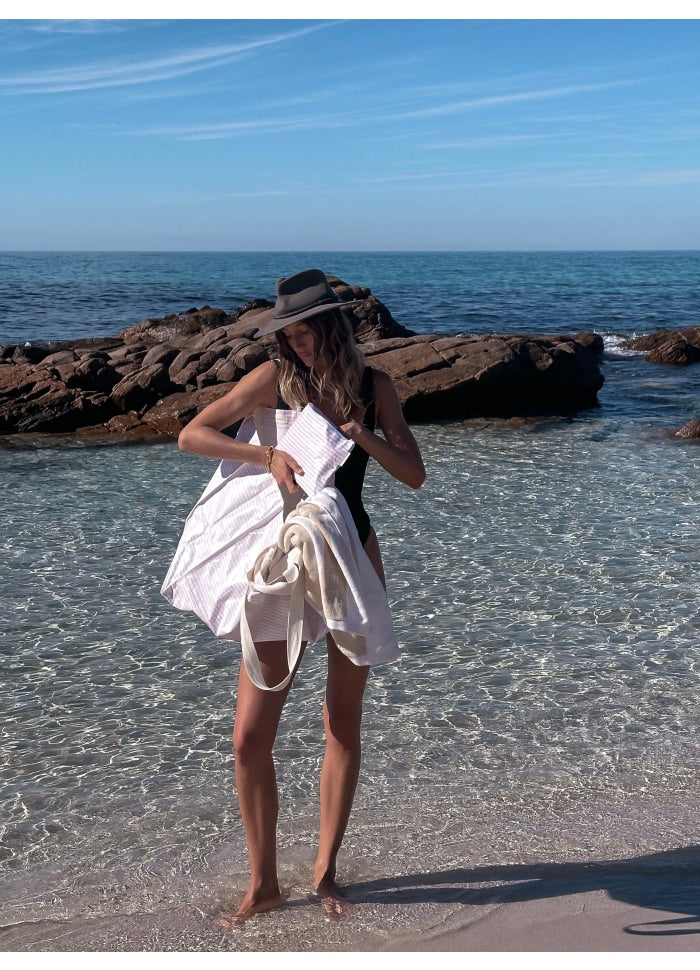 Carryall Strandväska Lazy Days Pink Stripe