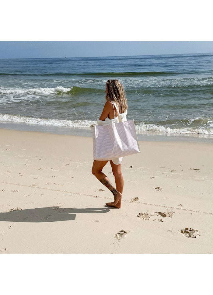 Carryall Strandväska Lazy Days Pink Stripe