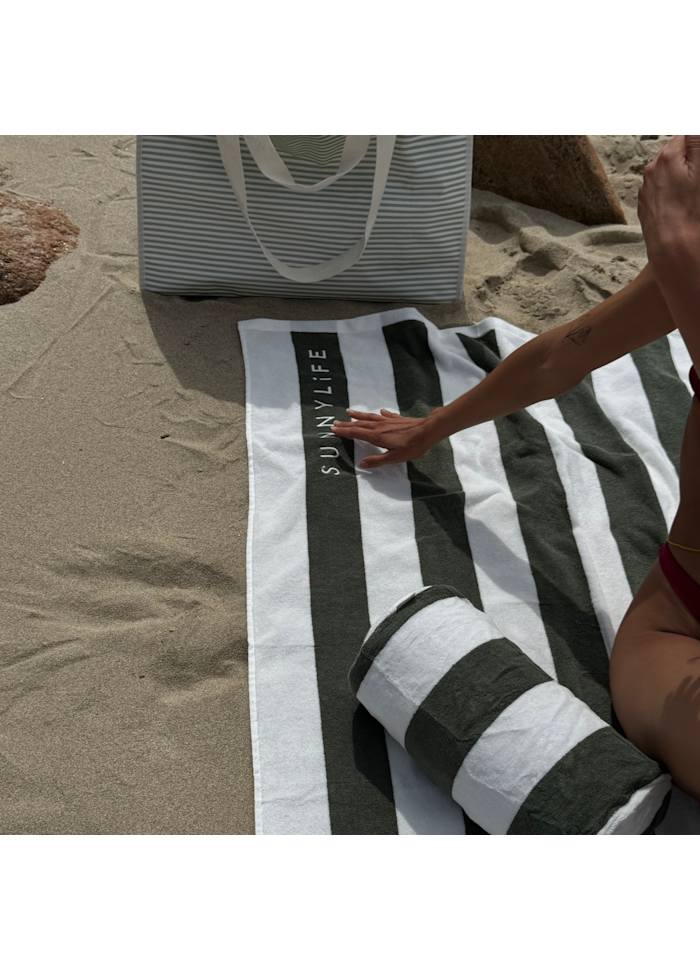 Strandhandduk The Vacay Olive Stripe