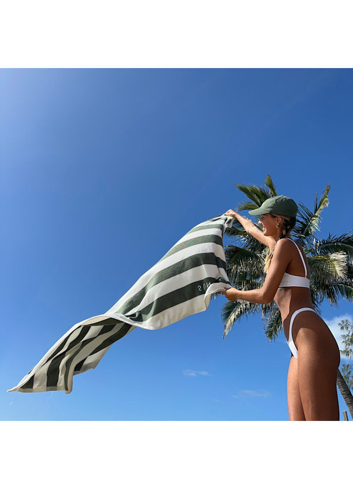 Strandhandduk The Vacay Olive Stripe