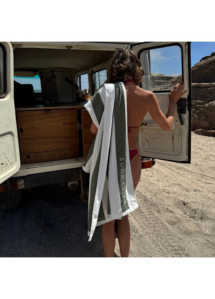 Strandhandduk The Vacay Olive Stripe