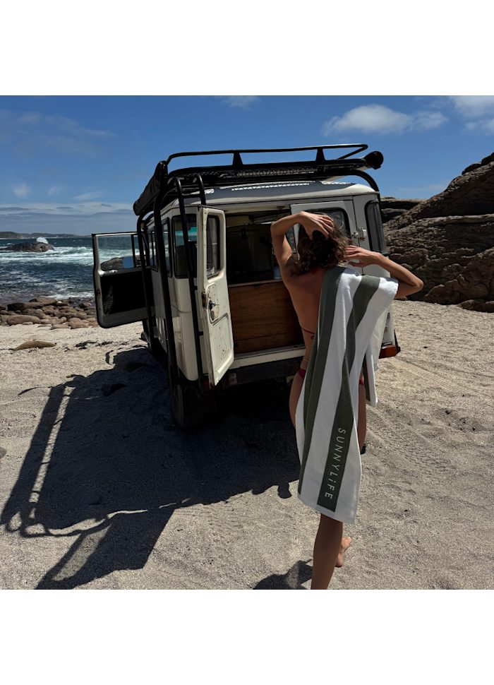 Strandhandduk The Vacay Olive Stripe