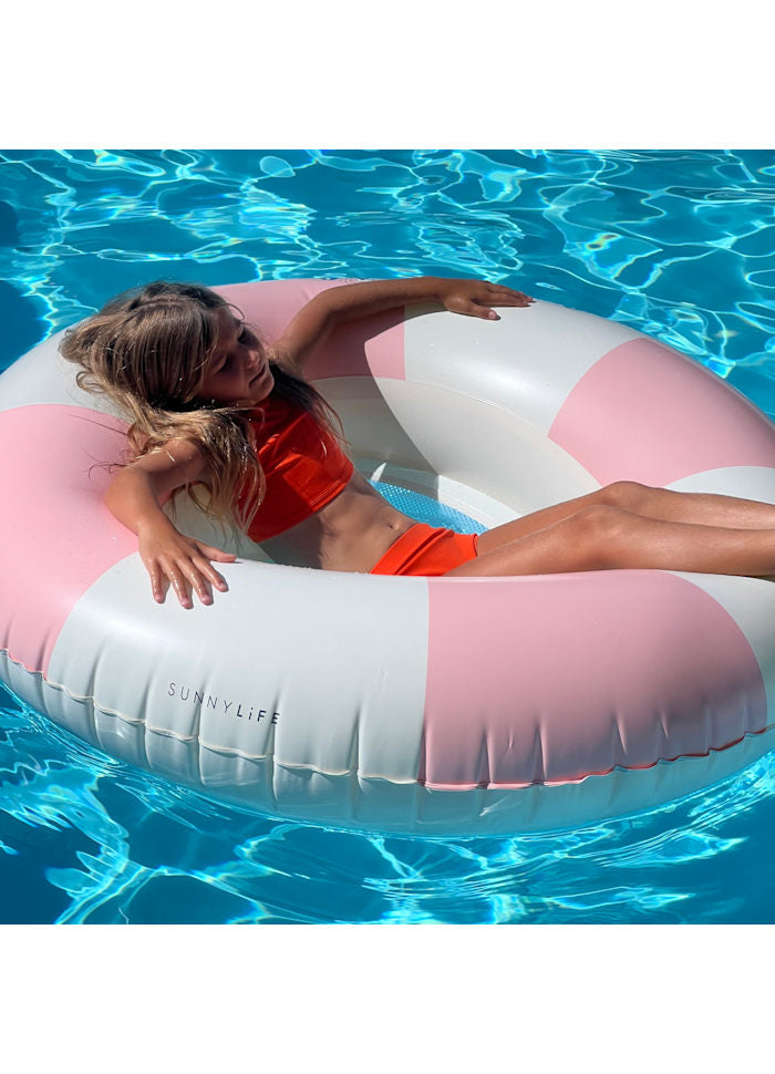 Luxe Tube Pool Ring Stole My Heart Pink Stripe