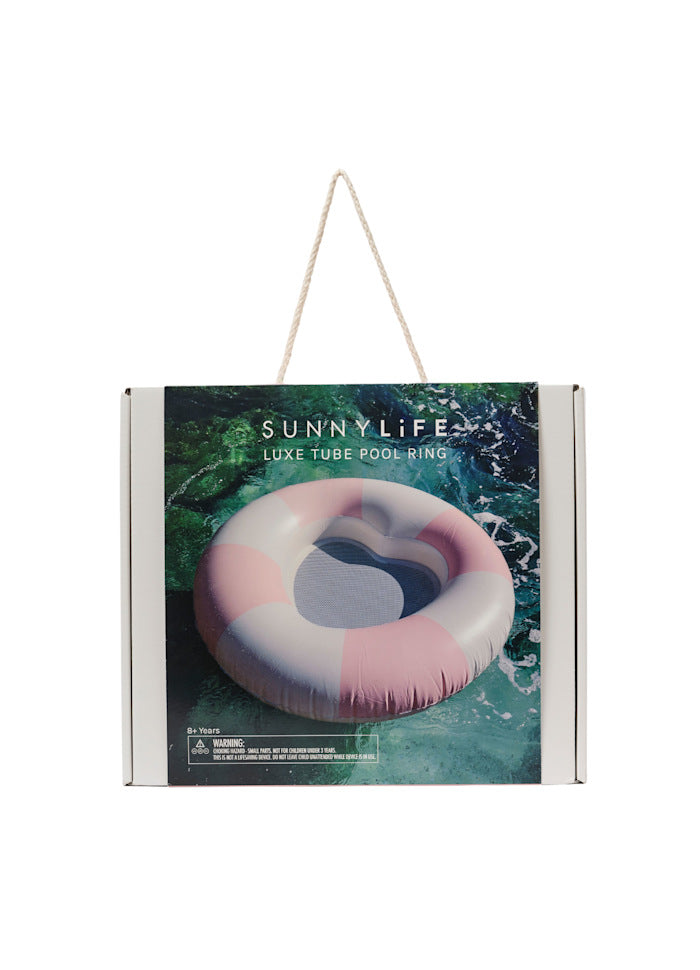 Luxe Tube Pool Ring Stole My Heart Pink Stripe