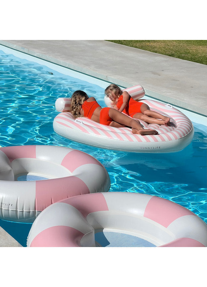 Sunnylife Stole My Heart Luftmadrass Dubbel (Pink Stripe)