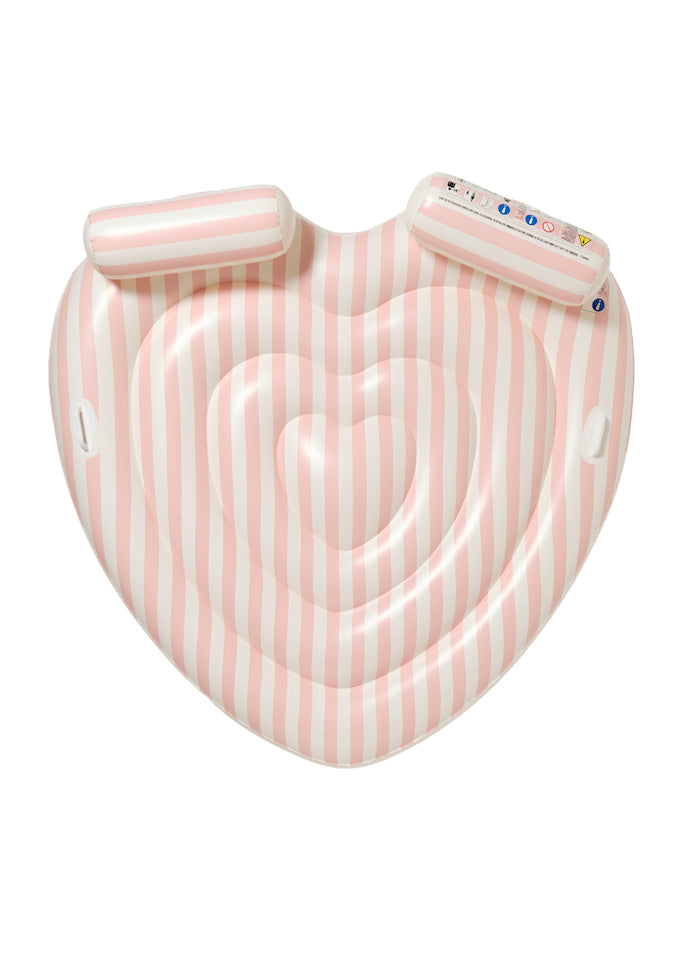Sunnylife Stole My Heart Luftmadrass Dubbel (Pink Stripe)