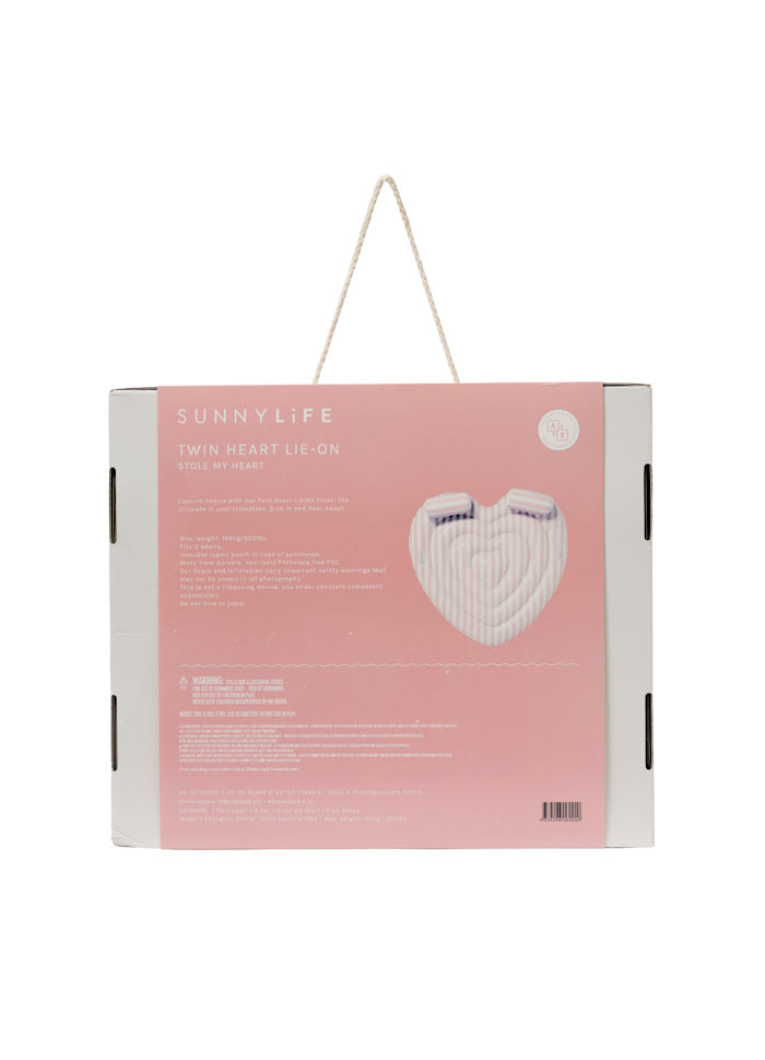 Sunnylife Stole My Heart Luftmadrass Dubbel (Pink Stripe)