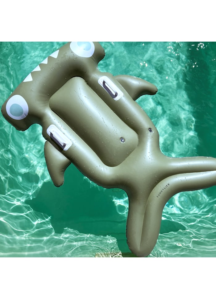 Kids Lie-On Float Salty the Shark Khaki