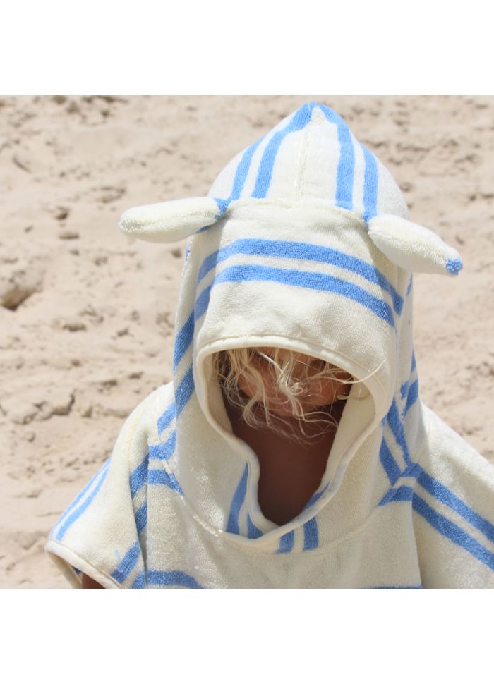 Badponcho för barn Sid the Seagull Blue Stripe