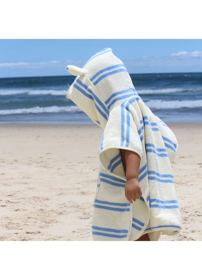Badponcho för barn Sid the Seagull Blue Stripe