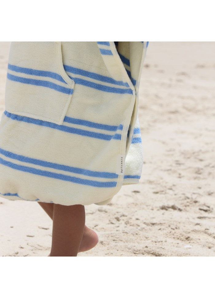 Badponcho för barn Sid the Seagull Blue Stripe
