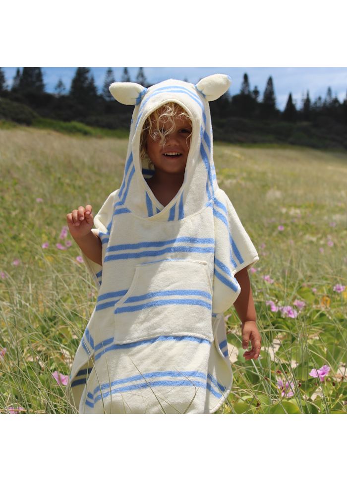 Badponcho för barn Sid the Seagull Blue Stripe