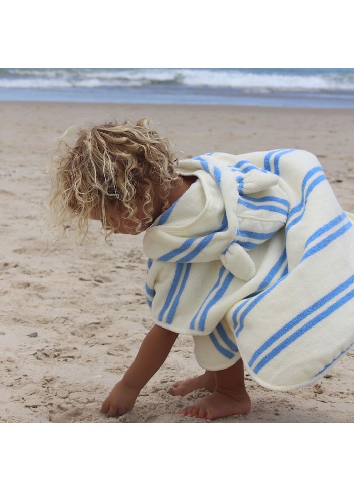 Badponcho för barn Sid the Seagull Blue Stripe