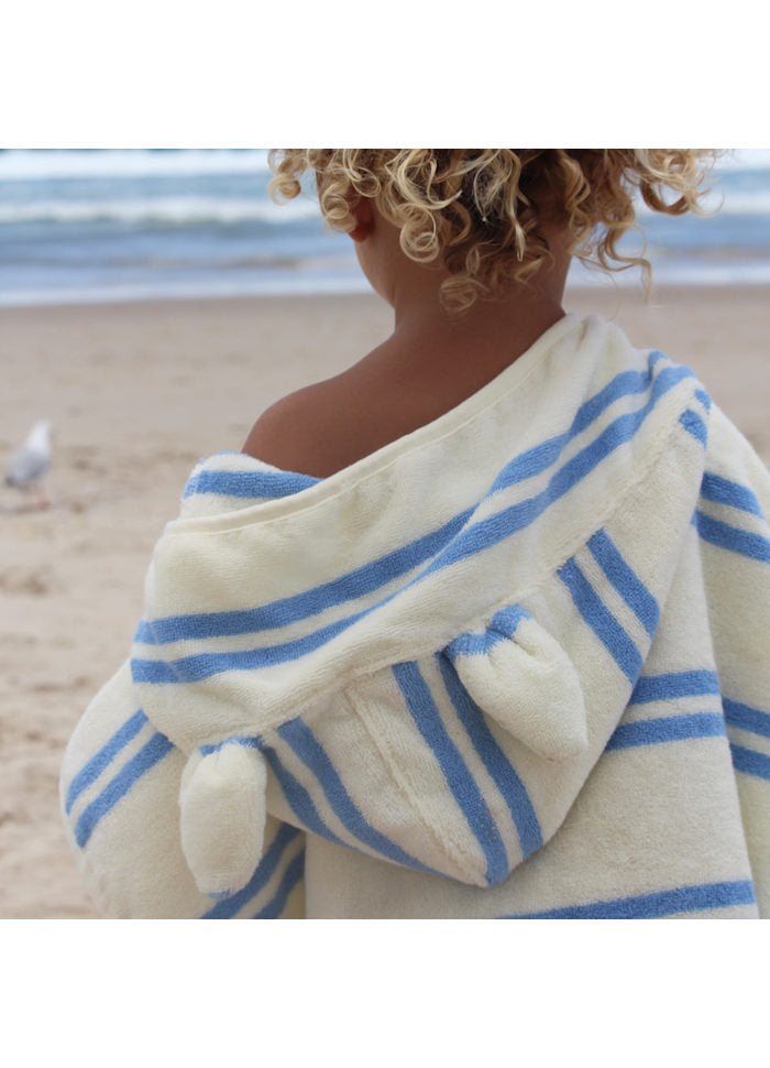 Badponcho för barn Sid the Seagull Blue Stripe