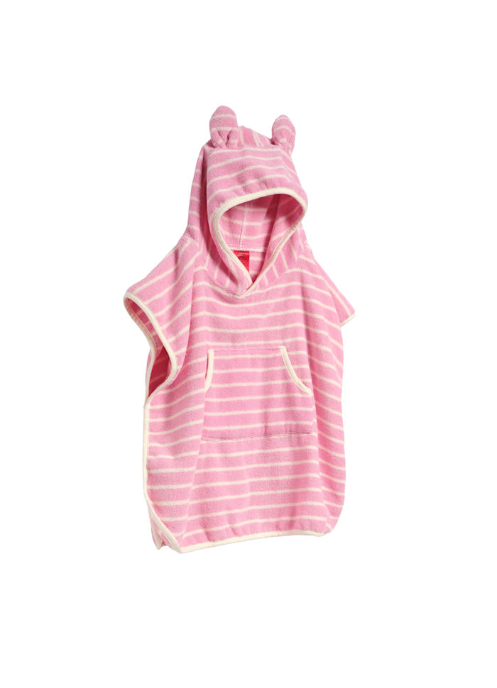 Badponcho för barn Cotton Candy Pink Stripe