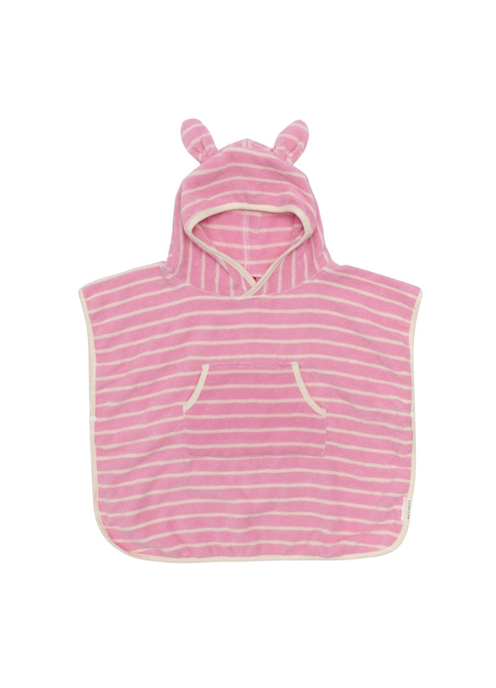 Badponcho för barn Cotton Candy Pink Stripe