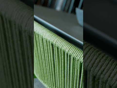 STAY NATURAL Rope barstol grönt rep (vit dyna)