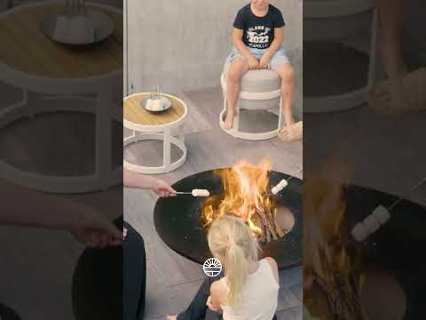 STAY Compact Bord & 4 Pallar, Stone/Vit aluminium